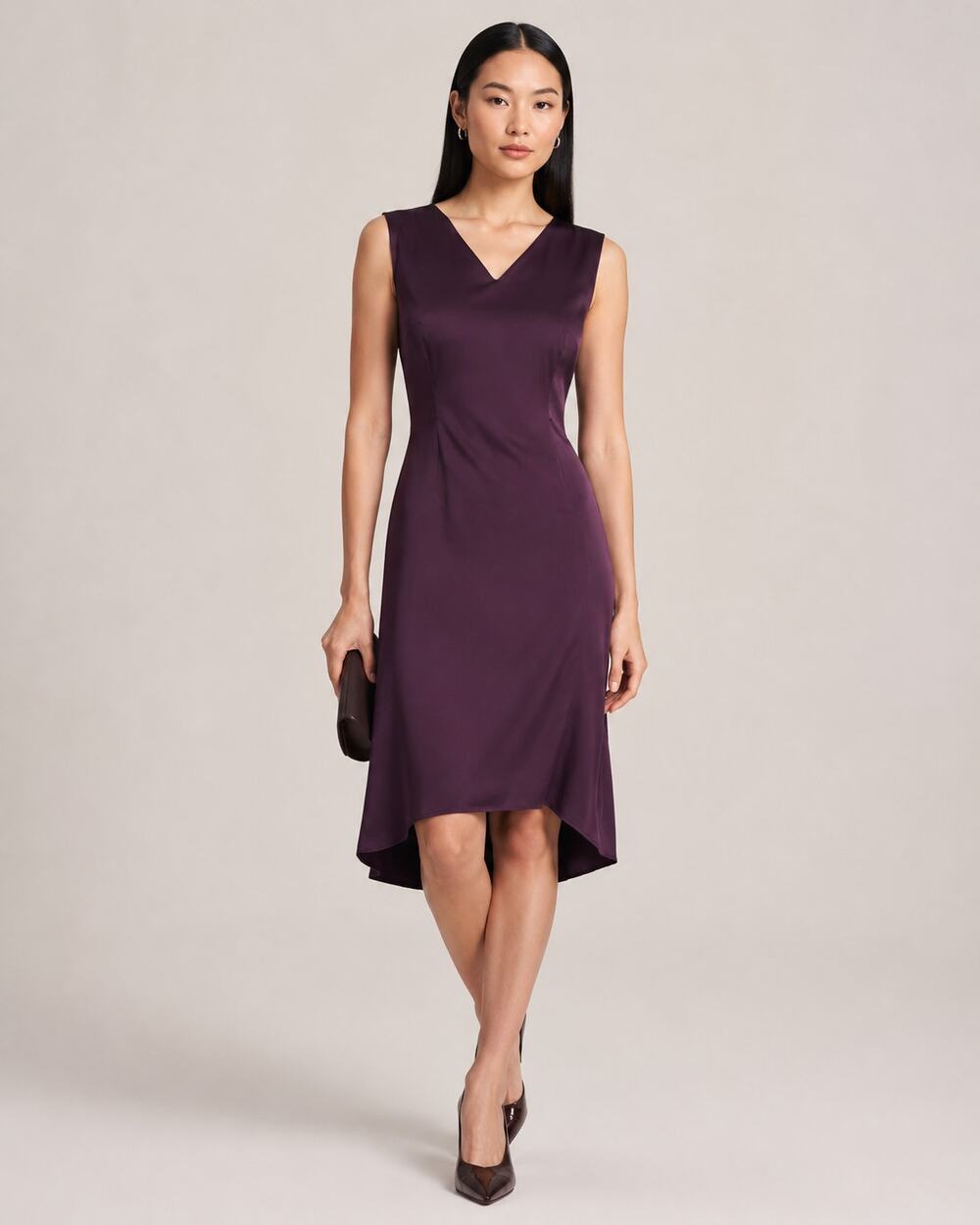 Marni Purple Silk Draped Back Formal Dress Womens 36 Quiet Luxury Classic Mini